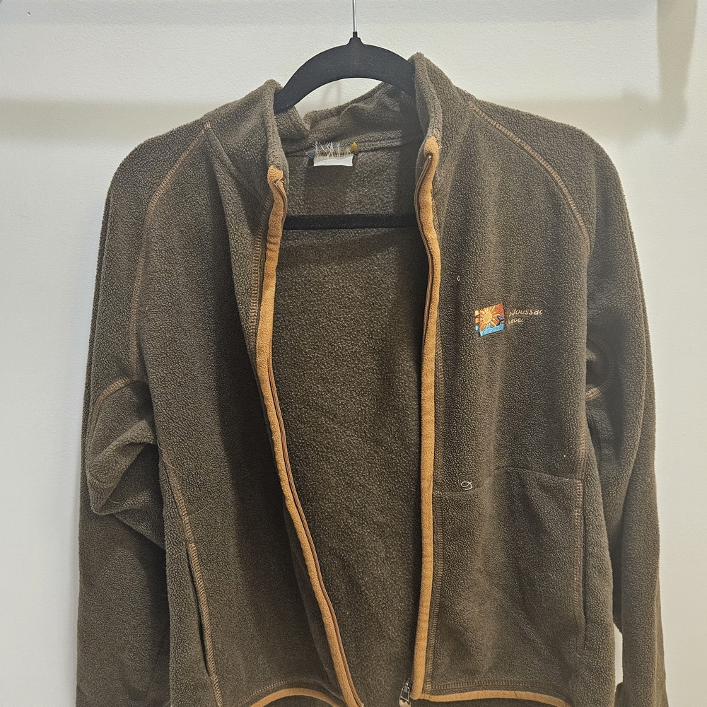 Vintage Brown Fleece Jacket 'Tadoussac Quebec'